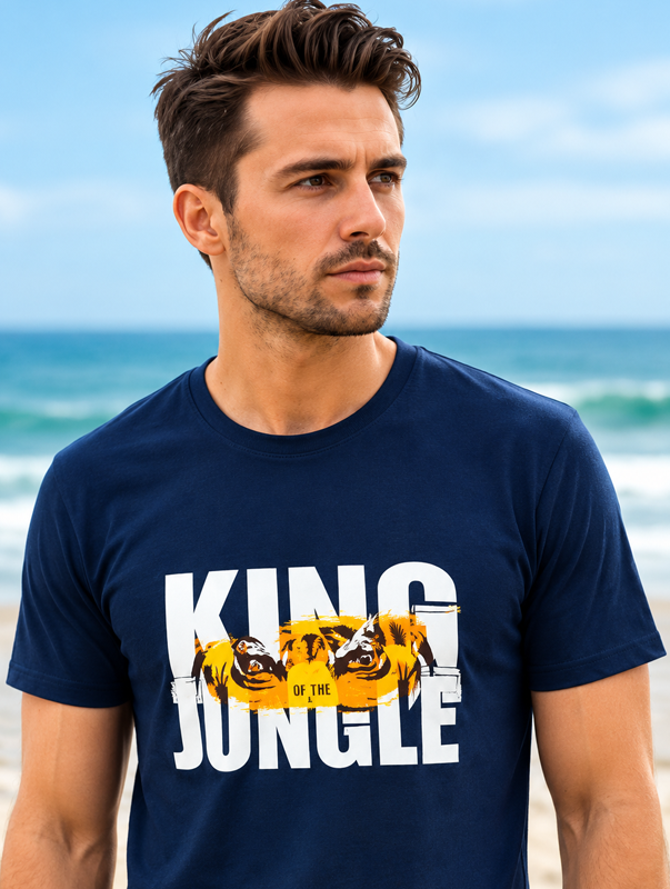 Plain white cotton t-shirt on a wooden hanger